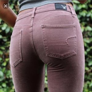 American Eagle 360 super stretch pink jeggings
